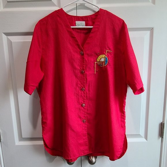 Park Place Fashions Tops Hot Pink Short Sleeve Top By Park Place